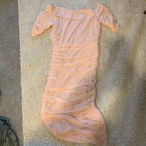 VENUS RUCHED BLUSH DRESS